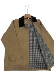 CHAQUETA CON CUELLO CONTRASTE Y BOLSILLOS GRANDES 3COLORES TY-M9156