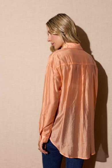 CAMISA VERDE MILITAR SEMITRANSPARENTE ESTILO NATURAL Y SOFISTICADO FBZMR22326