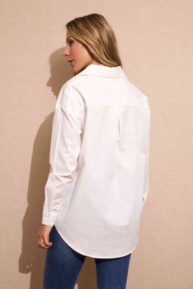 CAMISA DE ALGODÓN BLANCA CLÁSICA Y ELEGANTE PARA TODOS LOS DÍAS FBZMA1362