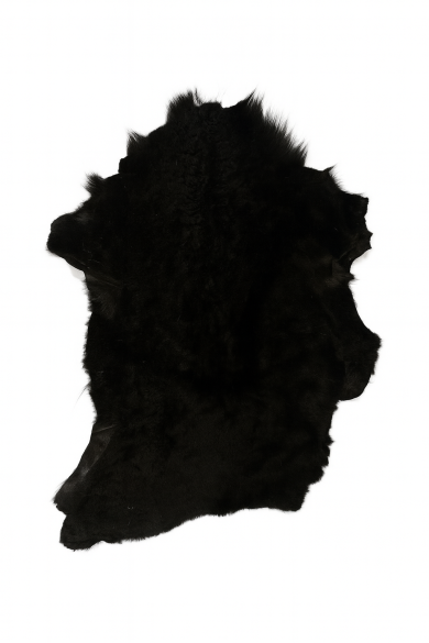 ALFOMBRA DE LANA NATURAL 100% COLOR NEGRO PIEZA ÚNICA DE 60x80CM APROX