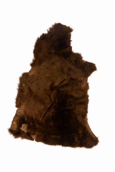 ALFOMBRA DE LANA NATURAL 100% COLOR MARRÓN PIEZA ÚNICA DE 60x80CM APROX