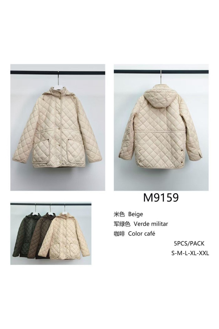 Chaqueta acolchada con capucha Beige Verde militar Color café 3Colores TY-M9159
