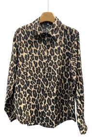 Camisa de manga larga con estampado de leopardo Estilo salvaje TY-M9233