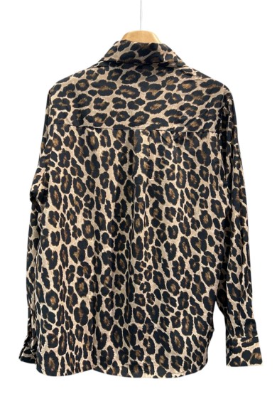 Camisa de manga larga con estampado de leopardo Estilo salvaje TY-M9233