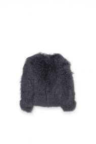 CHAQUETA GRIS OSCURO DE LANA DE CORDERO CON CUELLO SORAPA TB-WT2411251317