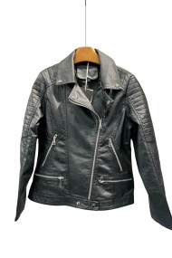 CHAQUETA POLIPIEL CRUZADO CON CUELLO 2COLORES TY-M9687