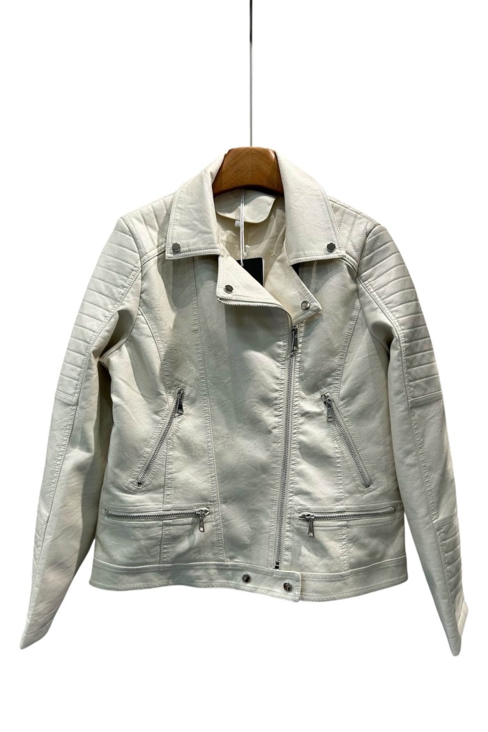 CHAQUETA POLIPIEL CRUZADO CON CUELLO 2COLORES TY-M9687