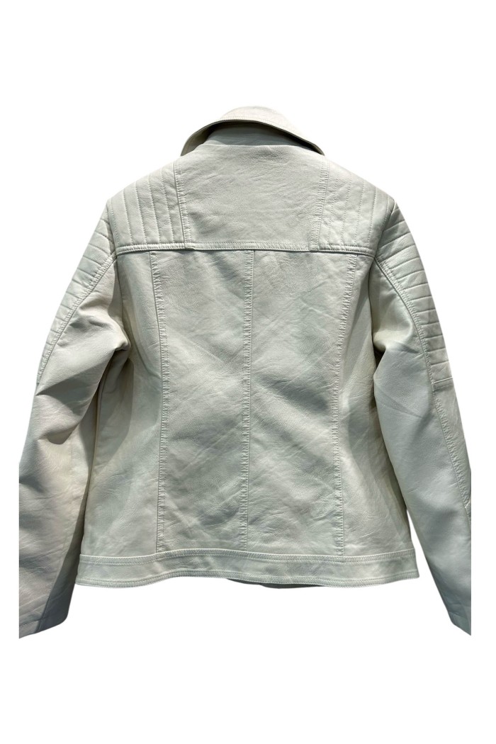 CHAQUETA POLIPIEL CRUZADO CON CUELLO 2COLORES TY-M9687