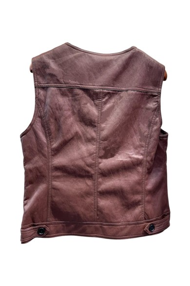 CHALECO FINO DE POLIPIEL CON BOLSILLOS DELANTEROS 3COLORES TY-M9190
