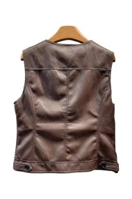 CHALECO FINO DE POLIPIEL CON BOLSILLOS DELANTEROS 3COLORES TY-M9190