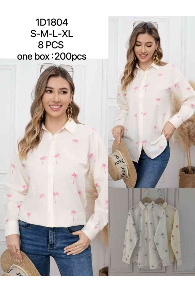 CAMISA CON ESTAMPADO DE PALMERAS DD-1D1804