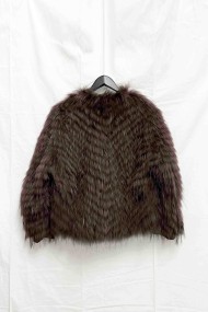 CHAQUETA REVERSIBLE DE PELO DE MARMOTA CON DISEÑO A RAYAS COSIDAS QP-HACWT1230