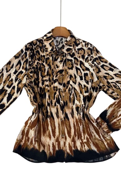 CAMISA DE MANGA LARGA ESTAMPADO ANIMAL PRINT LEOPARDO TY-1060