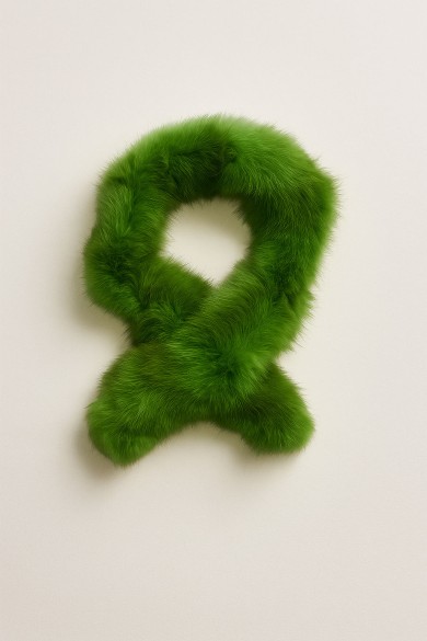 BUFANDA DE PELO DE MARMOTA VERDE TB-WJ102