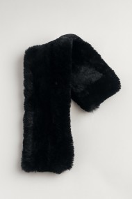 BUFANDA DE PELO DE CONEJO REX NEGRO TB-WJ105