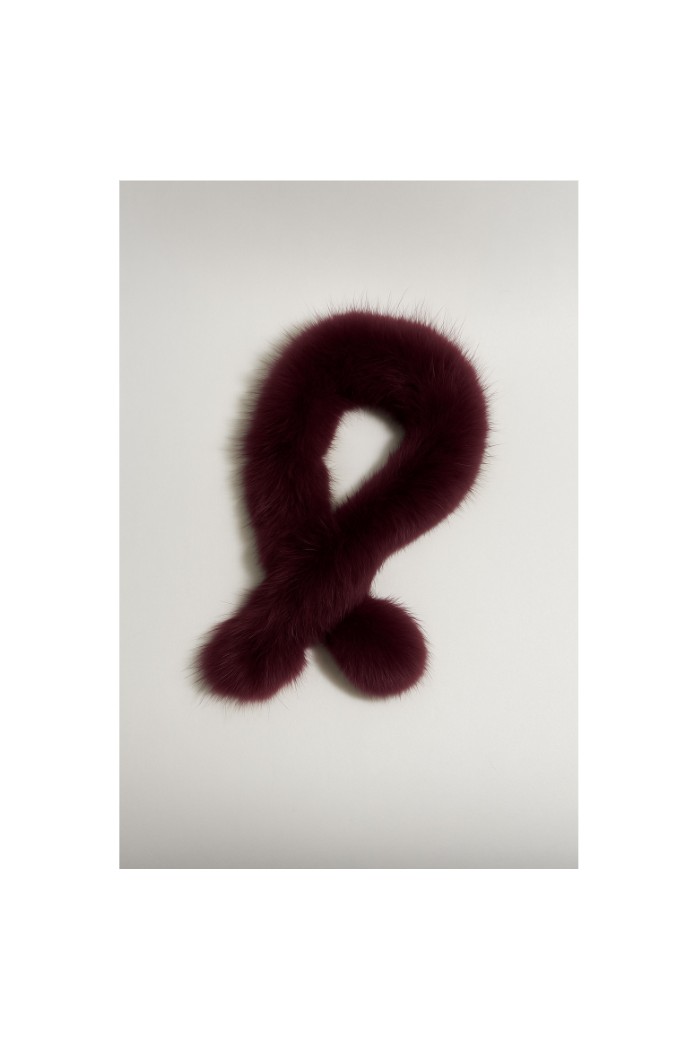 BUFANDA GRANATE DE PELO DE CONEJO TB-WT111