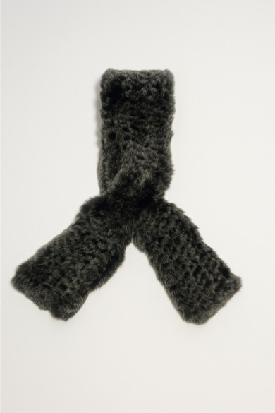 BUFANDA DE PELO DE CONEJO REX ESTAMPADO TB-WJ119