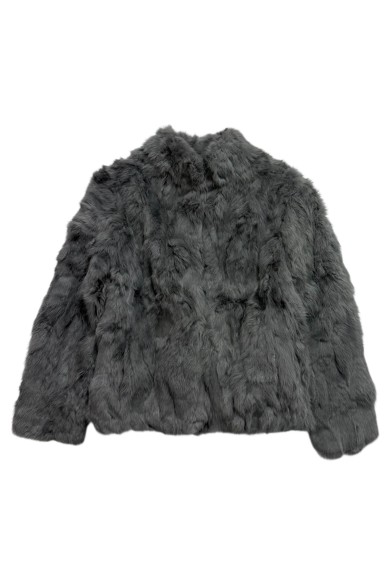 CHAQUETA PELO DE CONEJO GRIS OSCURO PC-LLL5566-05