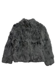CHAQUETA PELO DE CONEJO GRIS OSCURO PC-LLL5566-05