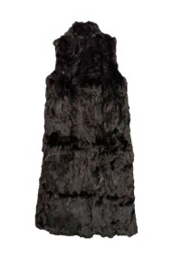 CHALECO LARGO DE PELO DE CONEJO MARRON PC-LLL5797