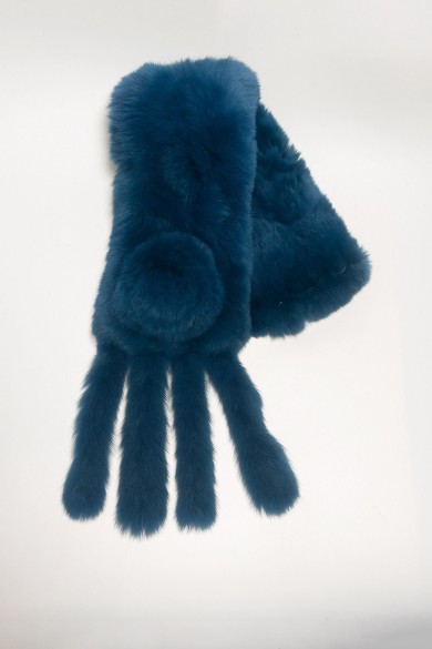 BUFANDA DE CONEJO REX CON DISEÑO FLORAL TB-830