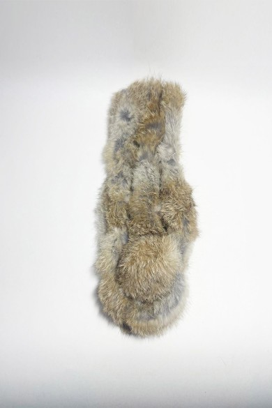 BUFANDA DE PELO DE CONEJO CON BOLA TB-837