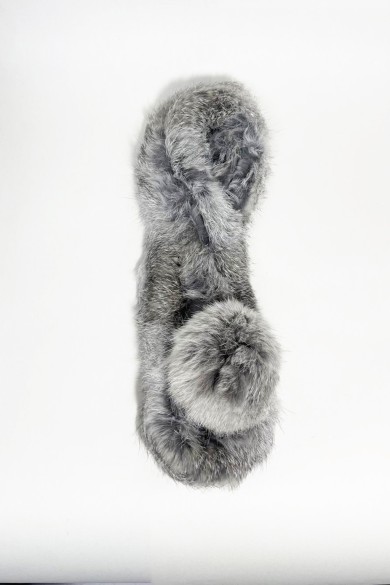 BUFANDA DE PELO DE CONEJO CON BOLA TB-837