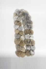 BUFANDA DE PELO DE CONEJO CON BOLAS TB-841
