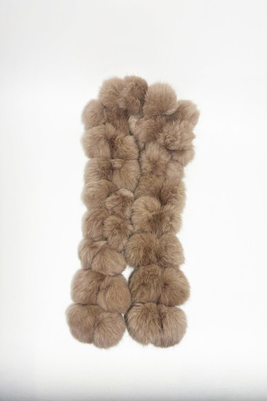 BUFANDA DE PELO DE CONEJO CON BOLAS TB-842