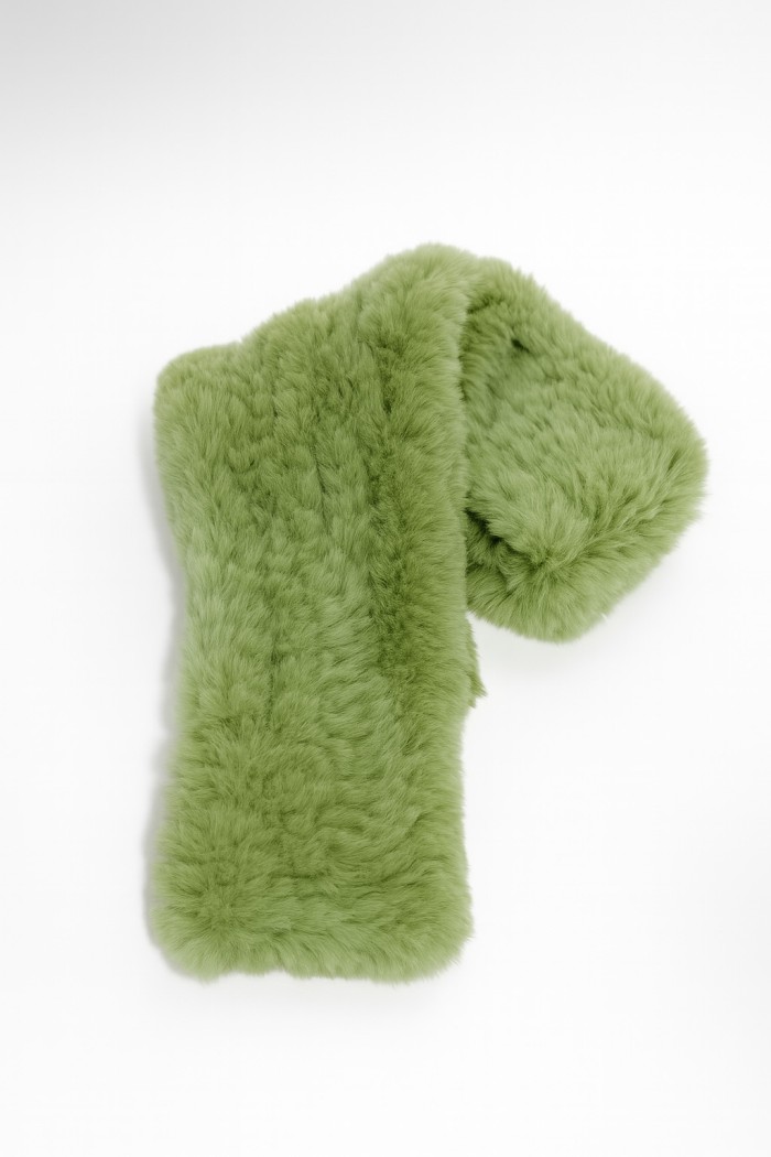 BUFANDA DE CONEJO REX VERDE PISTACHO  TB-843
