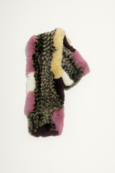 BUFANDA DE CONEJO MULTICOLOR CON ESTAMPADO JASPEADO TB-846