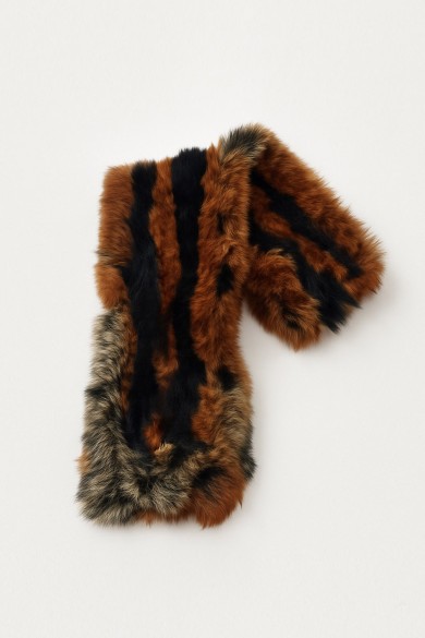 BUFANDA DE CONEJO ESTAMPADO TIGRE MARRÓN Y NEGRO TB-847