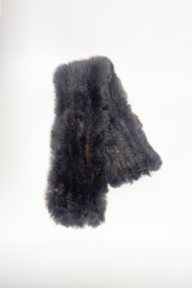 BUFANDA DE CONEJO REX NEGRA TB-849