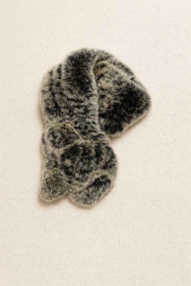 BUFANDA DE CONEJO GRIS CON ESTAMPADO JASPEADO TB-856