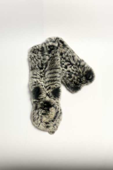 BUFANDA DE CONEJO GRIS CON ESTAMPADO JASPEADO TB-857