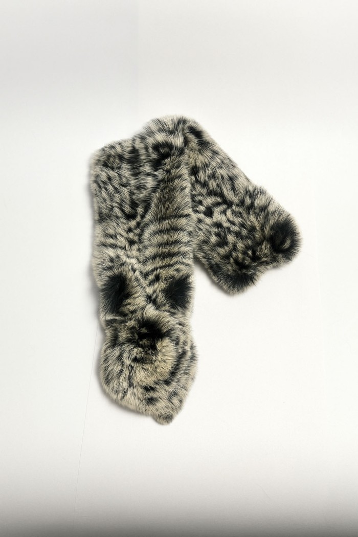 BUFANDA DE CONEJO GRIS CON ESTAMPADO JASPEADO TB-857
