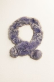 BUFANDA GRIS VIOLETA DE PELO DE CONEJO TB-861