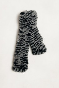 BUFANDA DE CONEJO GRIS CON ESTAMPADO ANIMAL PRINT TB-865