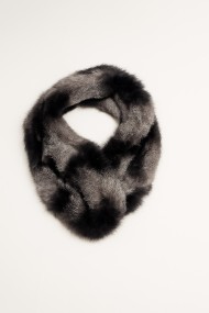 CUELLO DE PELO DE CONEJO GRIS CON NEGRO TB-870