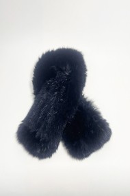 BUFANDA DE PELO DE CONEJO EN COLOR NEGRO TB-872