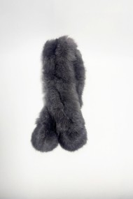BUFANDA DE PELO DE CONEJO GRIS OSCURO TB-884