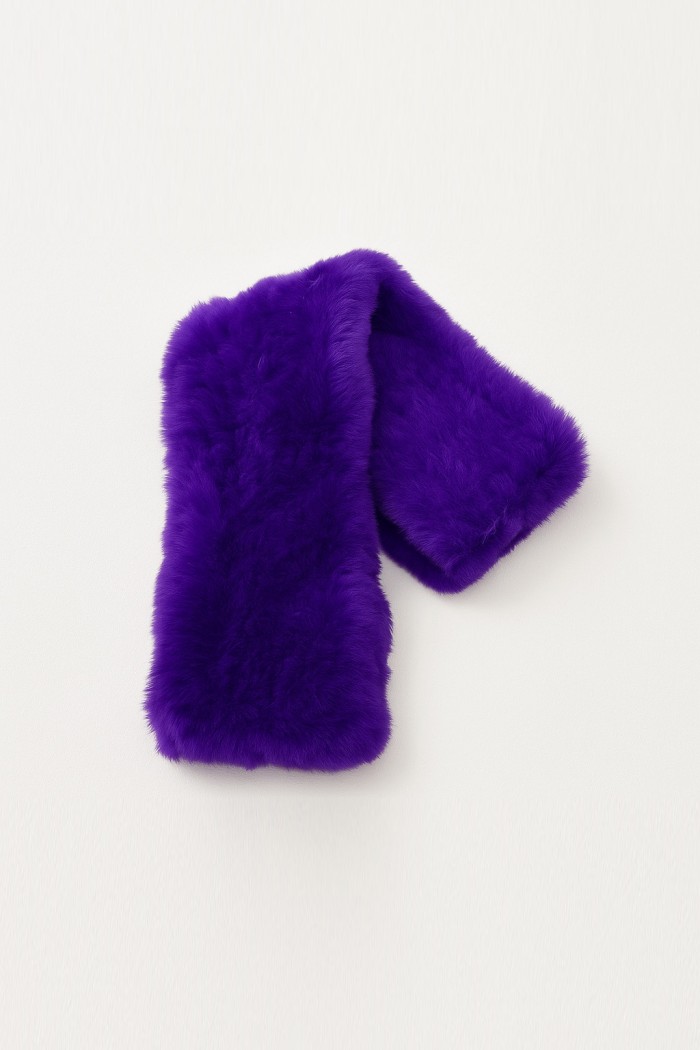 BUFANDA DE PELO DE CONEJO REX MORADO INTENSO TB-890