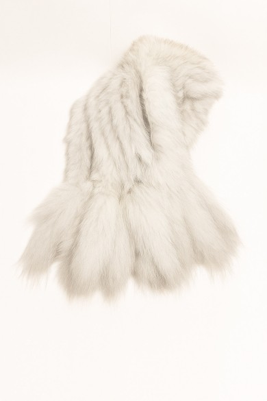 BUFANDA DE PELO DE ZORRO NATURAL BLANCO TB-891