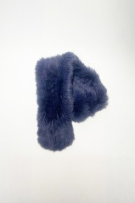 BUFANDA DE PELO DE CONEJO REX AZUL MARINO TB-894