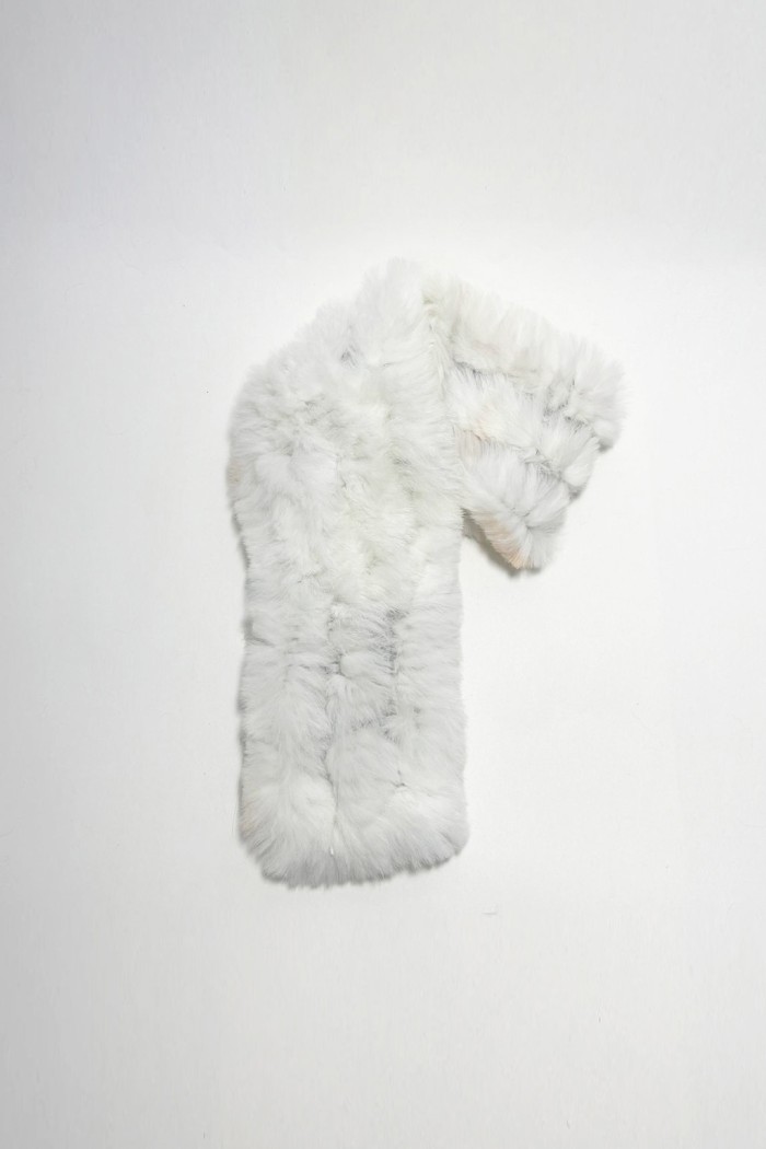 BUFANDA DE PELO DE CONEJO REX BLANCA TB-895