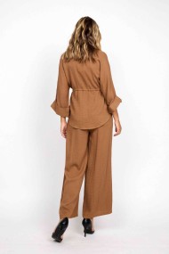 PANTALÓN MARRÓN DE ALGODÓN PATA ANCHA FBZMR22251