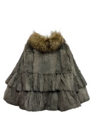 CHAQUETA CAPA DE PELO DE CONEJO CON CUELLO DE MARMOTA PC-LLL5751