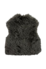 CHALECO DE PELO DE ZORRO GRIS OSCURO QP-MJ1734