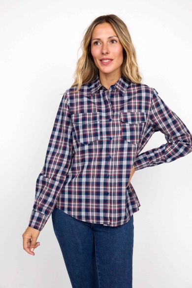 CAMISA DE CUADROS MANGA LARGA CON BOLSILLOS FBZMR22338