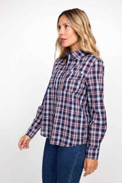 CAMISA DE CUADROS MANGA LARGA CON BOLSILLOS FBZMR22338